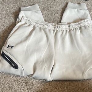 Under Armour Off-White Joggers with Black Accents